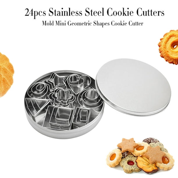 Details about   24pcs/set Cookie Cutter Geometric Shapes Stainless Steel Cake Mould DIY Supply